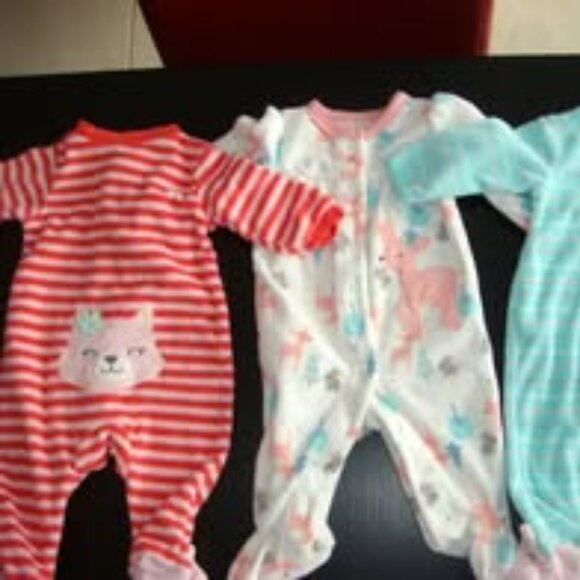 Carter's, Small Wonders, Child of Mine Newborn size fleece sleepers - Picture 2 of 4